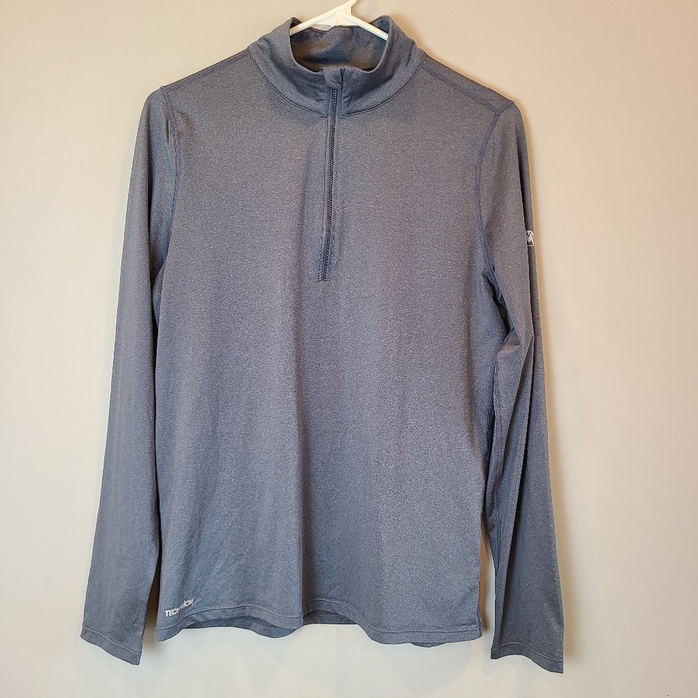 EMS Techwick Shirt Womens Medium Blue Long Sleeve Pullover Quarter Zip